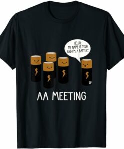 Aave T-shirt Funny AA Battery Meeting
