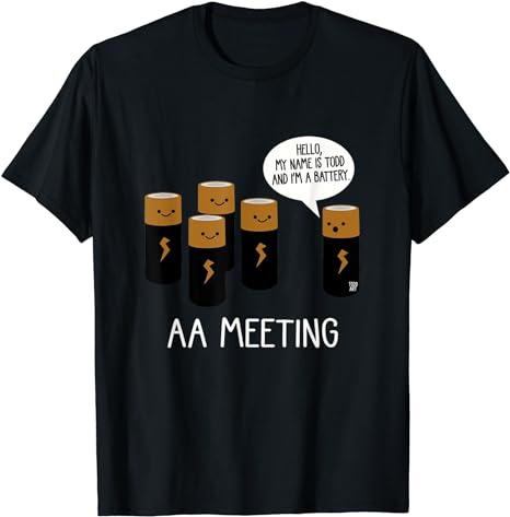 Aave T-shirt Funny AA Battery Meeting