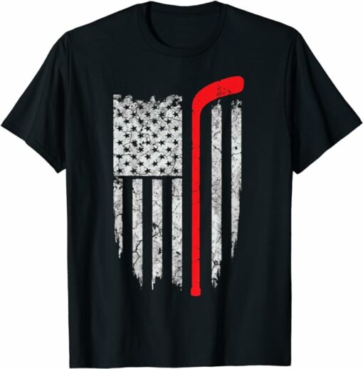 Avalanche T-Shirt Hockey American Flag T-shirt Avalanche