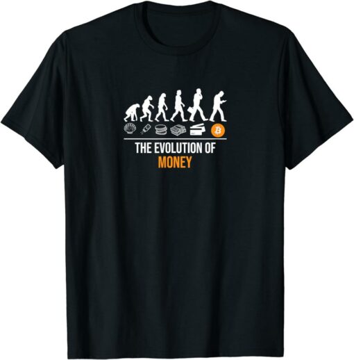 Bitcoin T-Shirt Evolution Of Money Cryptocurrency Coin Funny