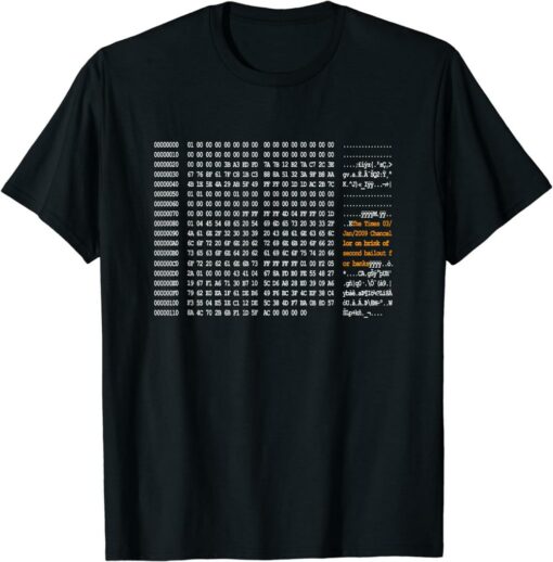 Bitcoin T-Shirt Genesis-Block Code Logo Coin Funny