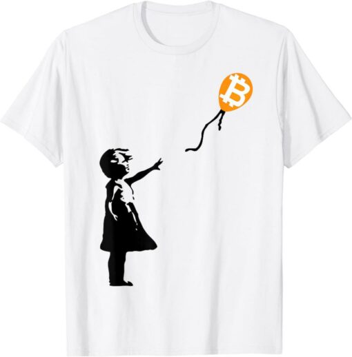Bitcoin T-Shirt Girl With Btc Balloon Crypto For Cypherpunks