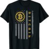 Bitcoin T-Shirt Usa Flag Distressed Digital Currency Btc