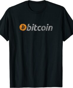 Bitcoin T-Shirt Vintage Look Logo Cryptocurrency Technology