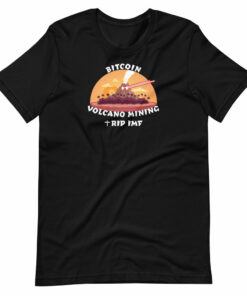 Bitcoin Volcano Mining Laser Eyes T-Shirt