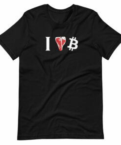 Black I Love BTC Carnivore T-bone Steak T-Shirt