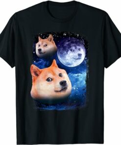 Dogecoin T-shirt Three Doge Moon