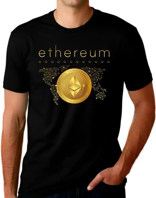 Ethereum T-Shirt Cryptocurrency Eth Logo Crypto Coin