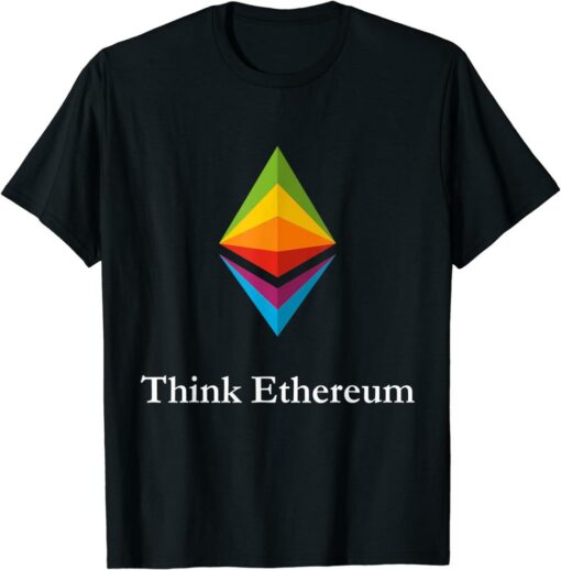 Ethereum T-Shirt ‘Think Ethereum’ Crypto Eth Logo Coin