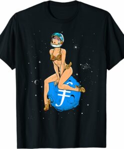 Filecoin T-Shirt Pin Up Girl Hodling Filecoin FIL T-Shirt