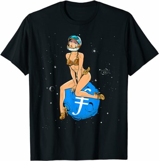 Filecoin T-Shirt Pin Up Girl Hodling Filecoin FIL T-Shirt