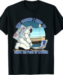 Litecoin T-Shirt Check Price Crypto Moon Man Funny