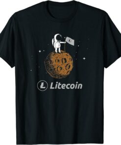 Litecoin T-Shirt Ltc Crypto To The Moon Featuring Astronaut