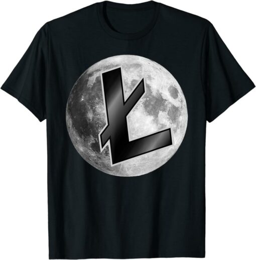 Litecoin T-Shirt Moon Blockchain Logo Crypto Money Ltc Meme