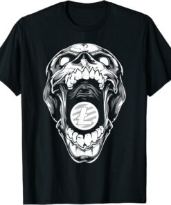 Litecoin T-Shirt Skull Open Mount Cryptocurrency Blockchain