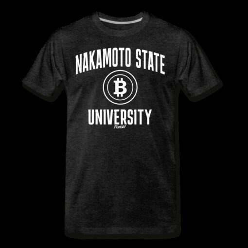 Nakamoto State University (White) Bitcoin T-Shirt