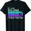 Solana T-Shirt I Told You So Est 2020 T-Shirt