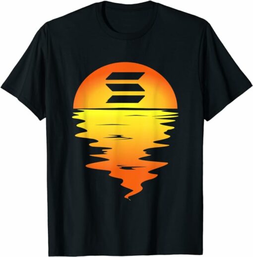 Solana T-Shirt Sunset Solana Logo Blockchain Coin T-Shirt