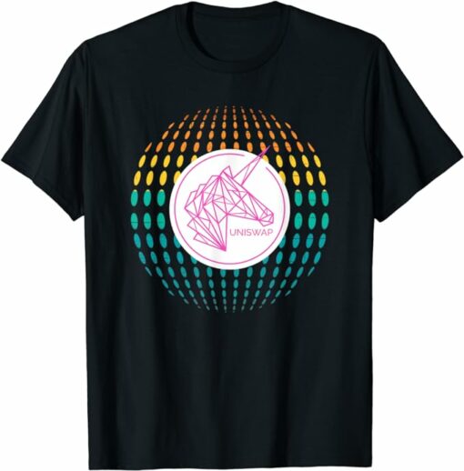 Uniswap T-Shirt Color Sphere Cryptocurrency Logo T-Shirt
