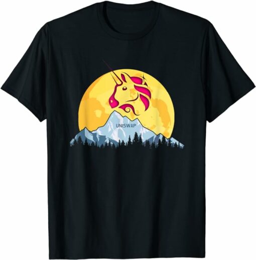 Uniswap T-Shirt Unicorn Giant Moon Cryptocurrency T-Shirt