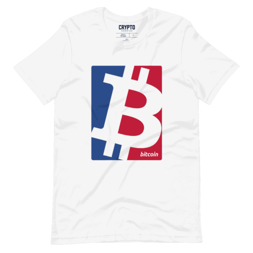 BTC Bitcoin Red & Blue Logo T-Shirt