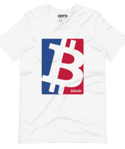 BTC Bitcoin Red & Blue Logo T-Shirt