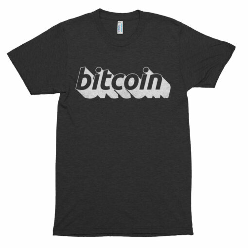 Bitcoin 3D Logo (Distressed) Graphic Tshirt  BTC Cryptocurrency Short sleeve soft t-shirt