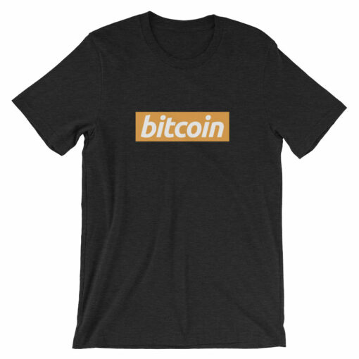 Bitcoin BTC Orange Block Logo Crypto Shirt Short-Sleeve Unisex T-Shirt