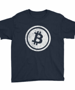 Bitcoin Logo (Distressed) Kids  Youth Short Sleeve T-Shirt