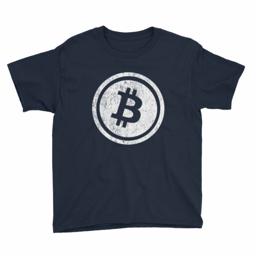 Bitcoin Logo (Distressed) Kids  Youth Short Sleeve T-Shirt