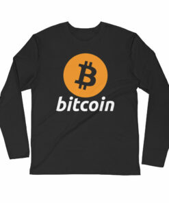Bitcoin Logo Long Sleeve Fitted Crew