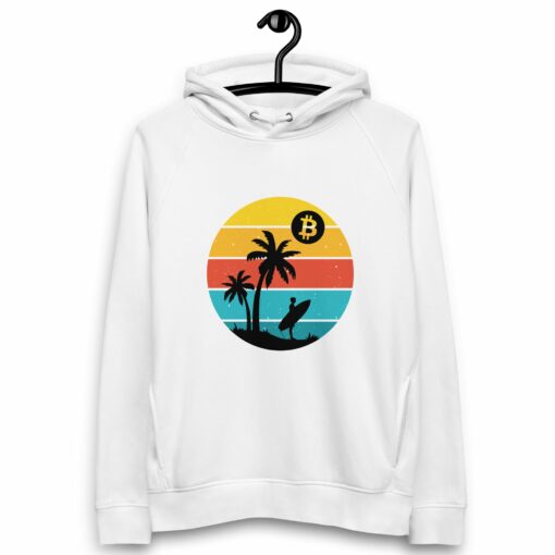 Bitcoin Retro Surfing Women’s Organic Pullover Hoodie