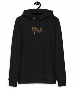 Bitcoin Runners Embroidered Women’s Organic Pullover Hoodie with Pouch Pocket