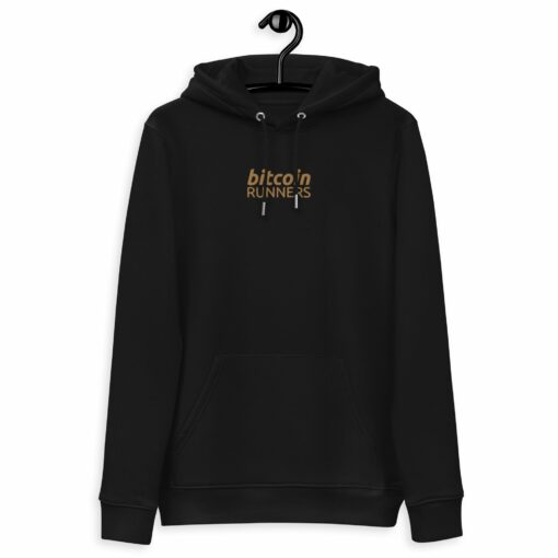 Bitcoin Runners Embroidered Women’s Organic Pullover Hoodie with Pouch Pocket