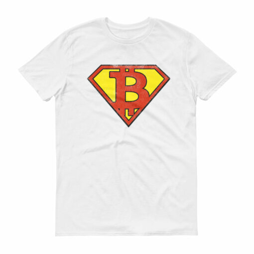 Bitcoin Vintage Distressed Superman Logo Funny & Unique Tshirt  BTC Short-Sleeve T-Shirt