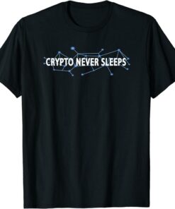 Crypto T-Shirt Never Sleeps Cryptocurrency Blockchain Trader
