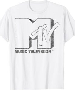 Distressed Vintage T-Shirt Mtv Black And White Logo