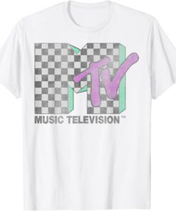 Distressed Vintage T-Shirt Mtv Checkered Retro Logo