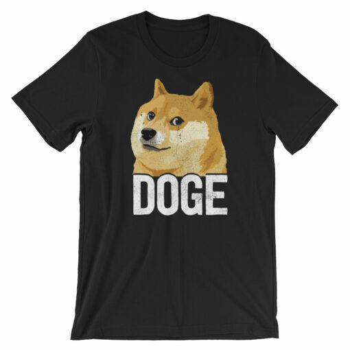 Dogecoin DOGE Distressed Crypto Shirt Short-Sleeve Unisex T-Shirt