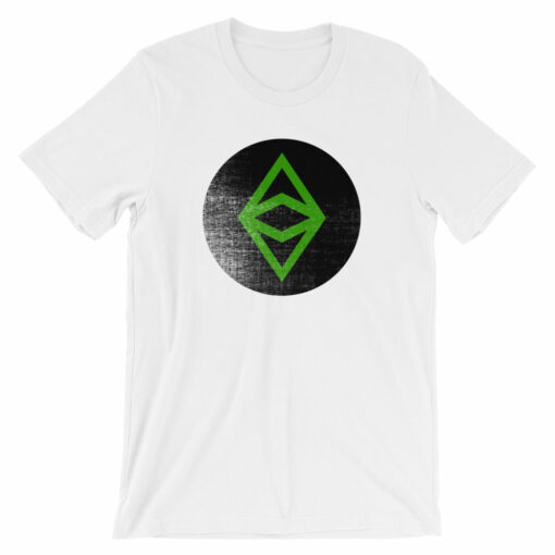 Ethereum Classic Logo Circle Worn Look Tee  Cryptocurrency ETC Short-Sleeve Unisex T-Shirt