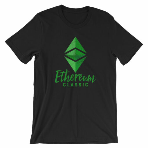 Ethereum Classic Logo Distressed Vintage Design Tee  Crypto ETC Short-Sleeve Unisex T-Shirt