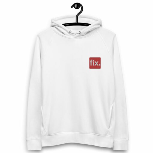 Fix the money. Embroidered Women’s Organic Pullover Hoodie