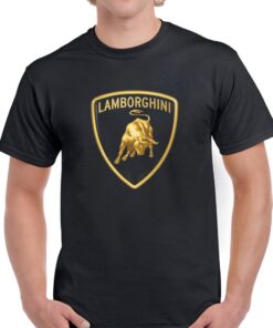 Lambo T-Shirt Lamborghini Gold Logo Car Art Lovers
