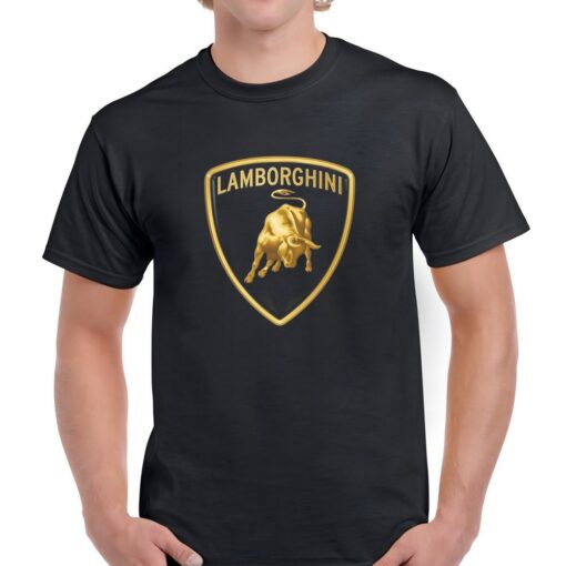 Lambo T-Shirt Lamborghini Gold Logo Car Art Lovers