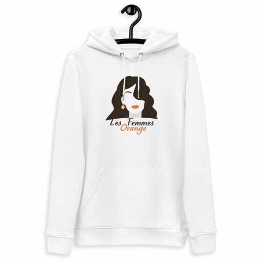 Les Femmes Orange Women’s Organic Pullover Hoodie with Pouch Pocket