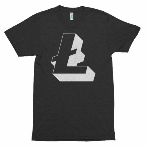 Litecoin 3D (Distressed) Logo Symbol Tshirt  Short sleeve soft t-shirt