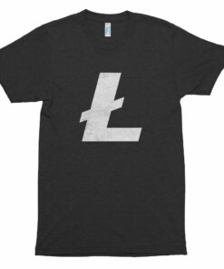 Litecoin L Logo Symbol Distressed Cryptocurrency American Apparel Short sleeve soft t-shirt