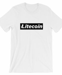 Litecoin Logo Symbol LTC Black Block Short-Sleeve Unisex T-Shirt