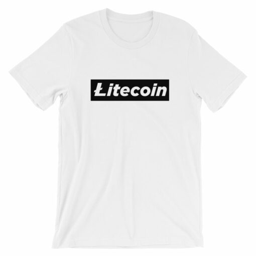 Litecoin Logo Symbol LTC Black Block Short-Sleeve Unisex T-Shirt