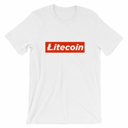 Litecoin Logo Symbol LTC Red Block Short-Sleeve Unisex T-Shirt